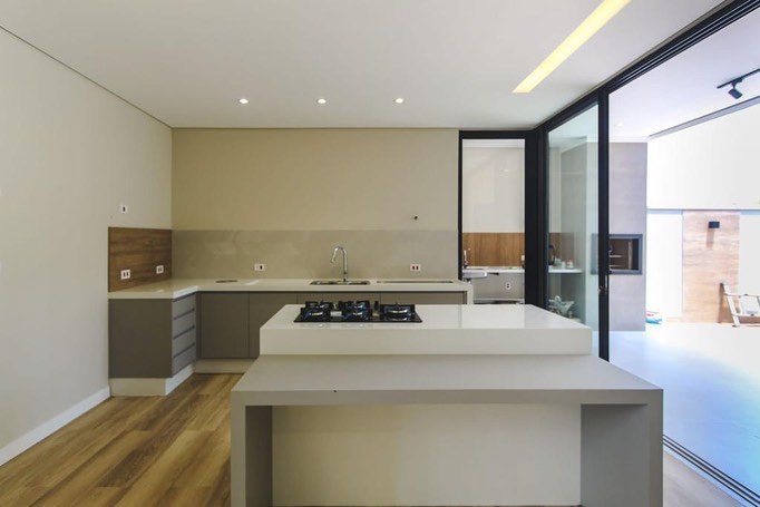 Detalhes dos acabamentos da cozinha da residência Jardim Piemonte